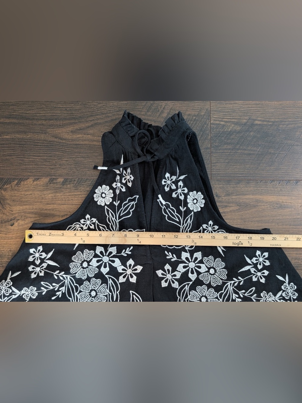 Pilcro The Tavi Blouse Tank Edition V-Neck Embroidered Black White Size Small - Picture 12 of 12